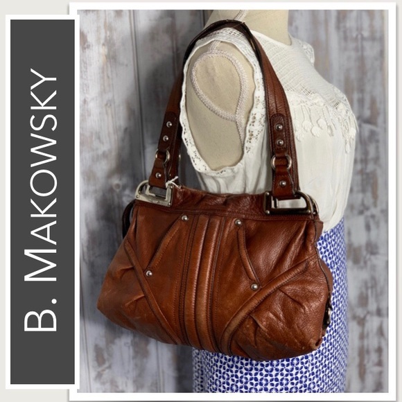 b. makowsky Brown Leather Shoulder Bag - Picture 2 of 10